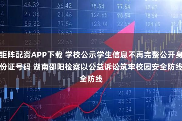 钜阵配资APP下载 学校公示学生信息不再完整公开身份证号码 湖南邵阳检察以公益诉讼筑牢校园安全防线